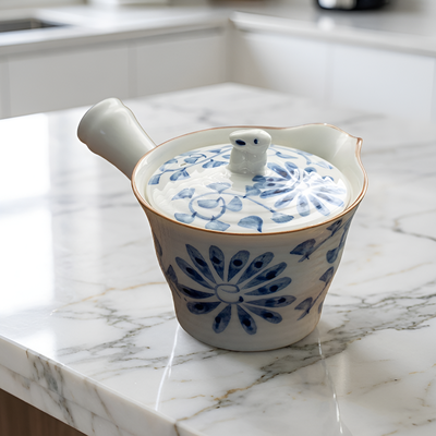 Théière japonaise bleue