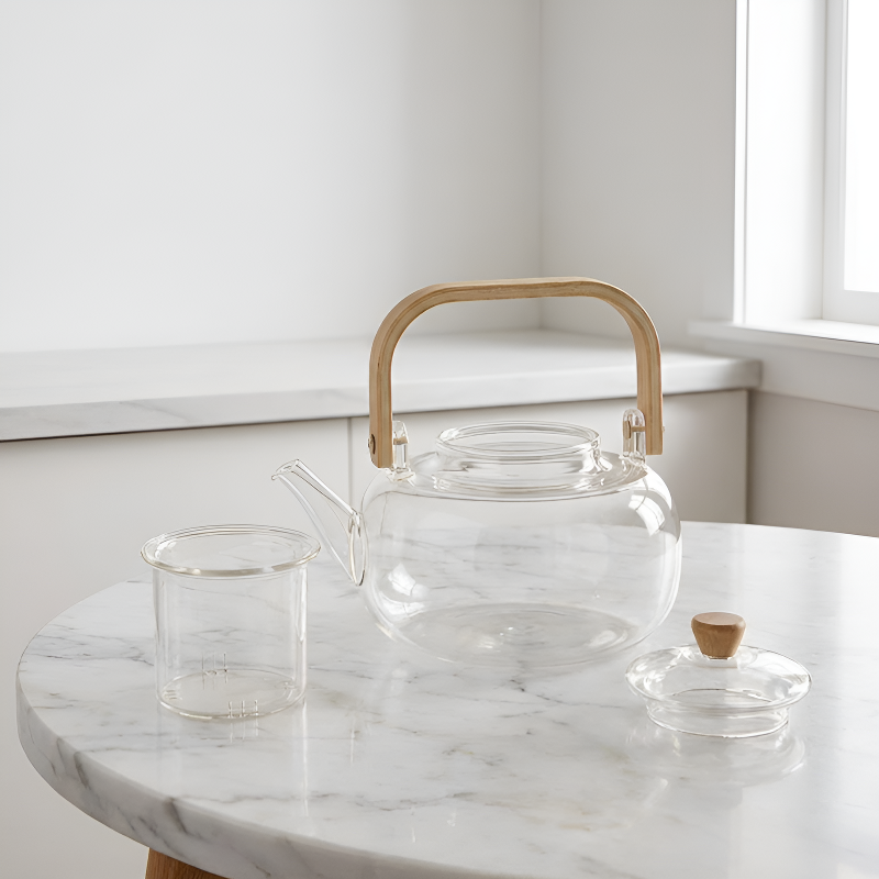 Théière minimaliste transparente