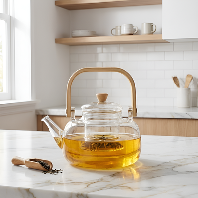 Théière minimaliste transparente