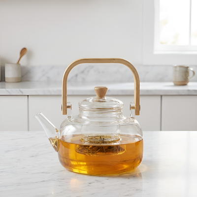 Théière minimaliste transparente