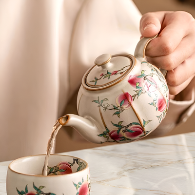 Théière pivoine céramique