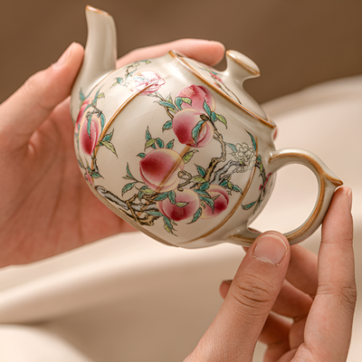 Théière pivoine céramique