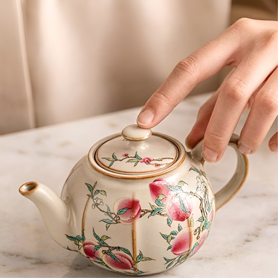 Théière pivoine céramique