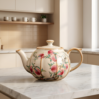 Théière pivoine céramique
