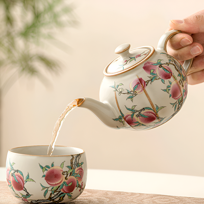 Théière pivoine céramique