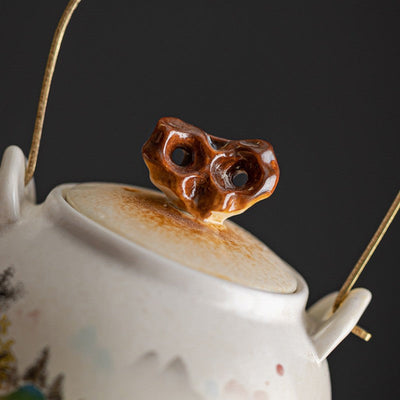 Théière porcelaine ancienne paysage chinois