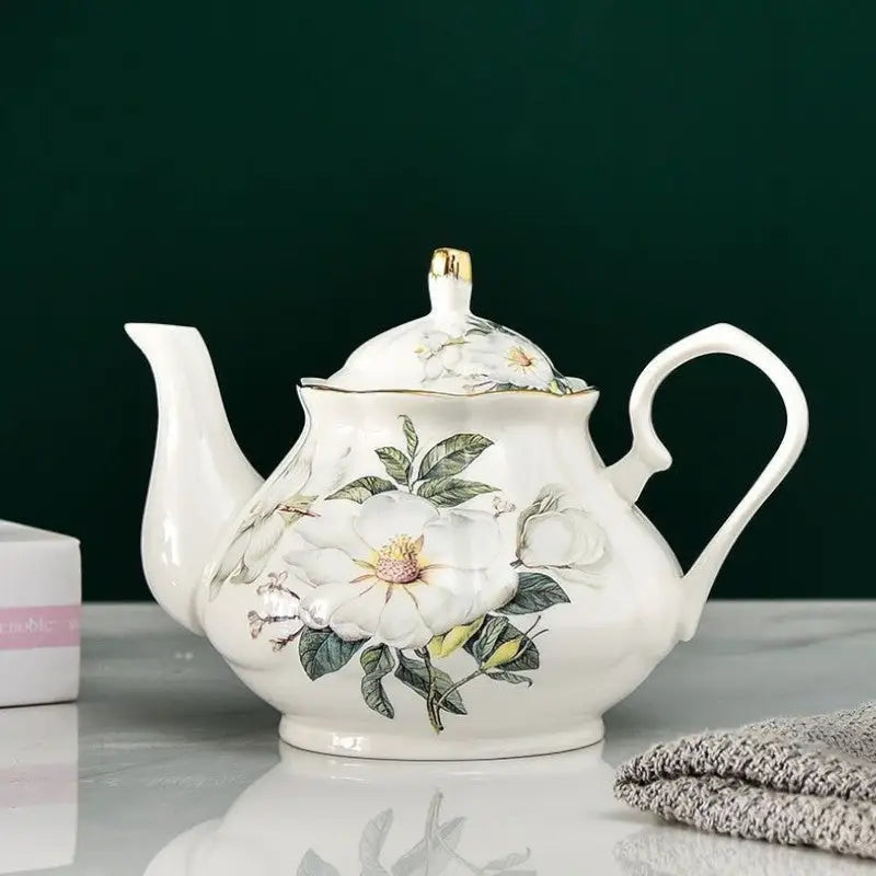 Théière porcelaine décor floral