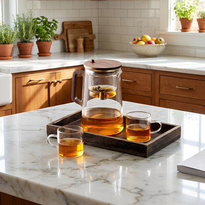 Théière transparente élégante