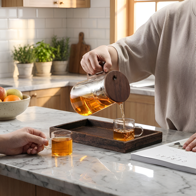 Théière transparente élégante