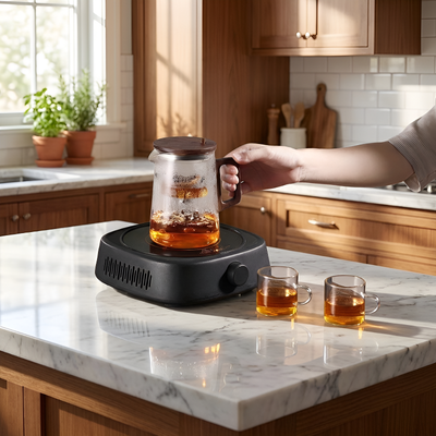 Théière transparente élégante