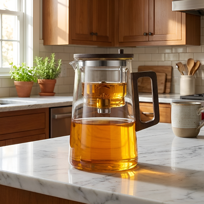 Théière transparente élégante