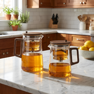 Théière transparente élégante