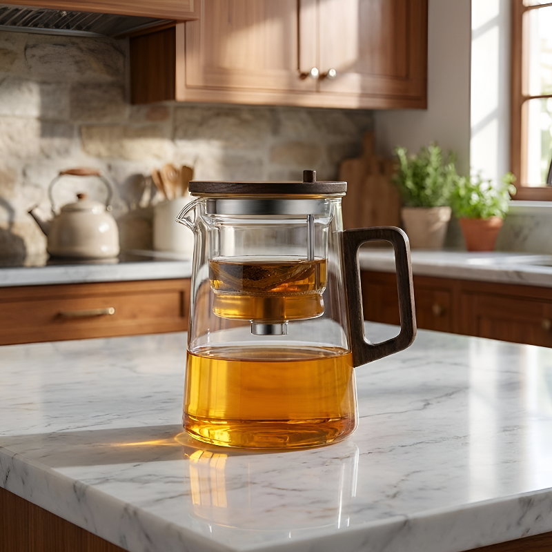 Théière transparente élégante