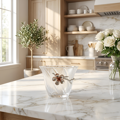 Théière transparente avec motif