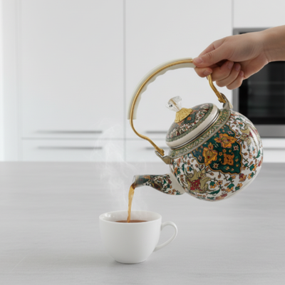 Théière turc verte