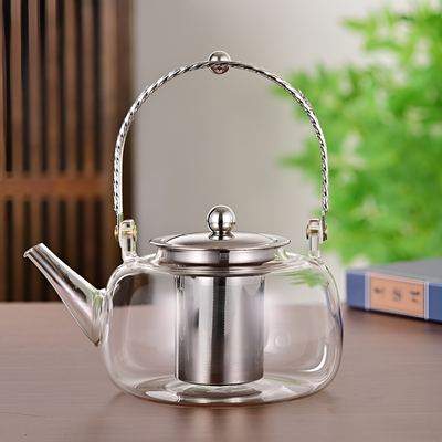 Théière en verre clair