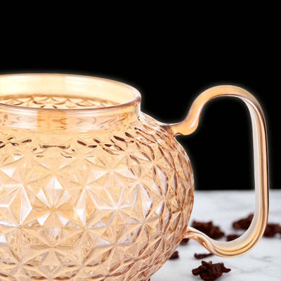 Théière en verre avec filtre et piston