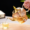 Théière en verre avec filtre et piston