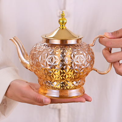 Théière en verre avec filtre et piston