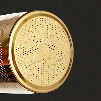 Théière en verre avec filtre et piston