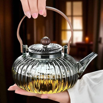 Théière en verre fleur de thé