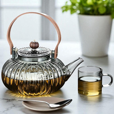 Théière en verre fleur de thé