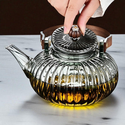 Théière en verre fleur de thé