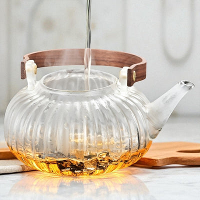 Théière en verre fleur de thé