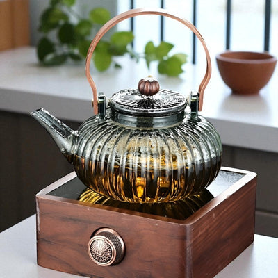 Théière en verre fleur de thé