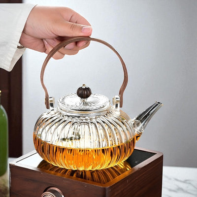 Théière en verre fleur de thé