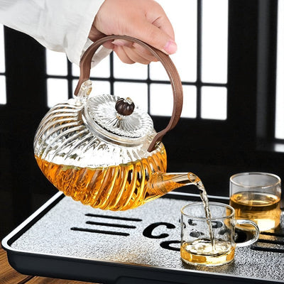 Théière en verre fleur de thé