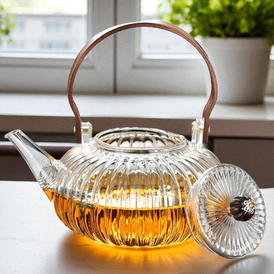 Théière en verre fleur de thé