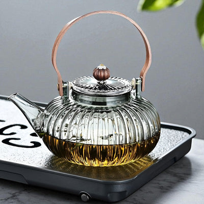 Théière en verre fleur de thé