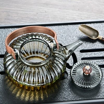 Théière en verre fleur de thé