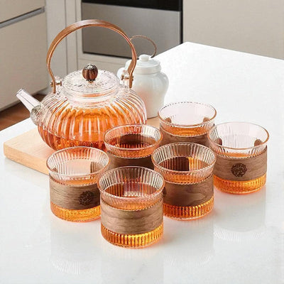 Théière en verre fleur de thé