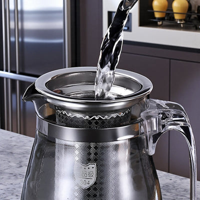 Théière en verre et inox