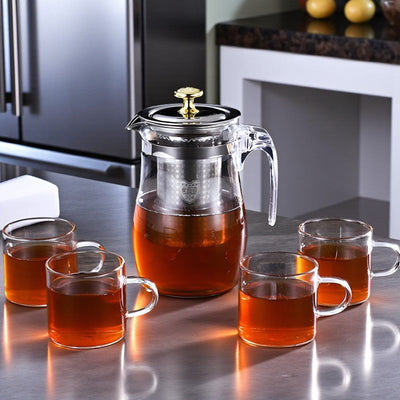 Théière en verre et inox
