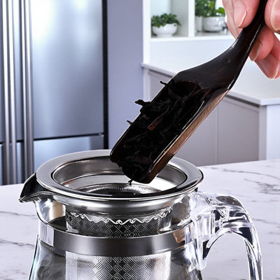 Théière en verre et inox