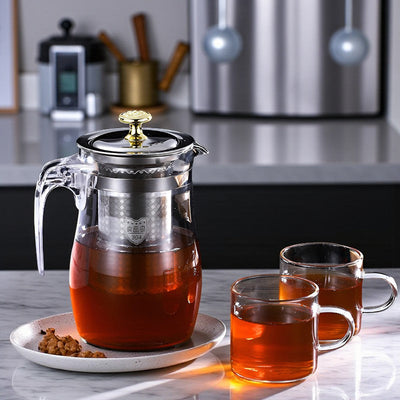 Théière en verre et inox