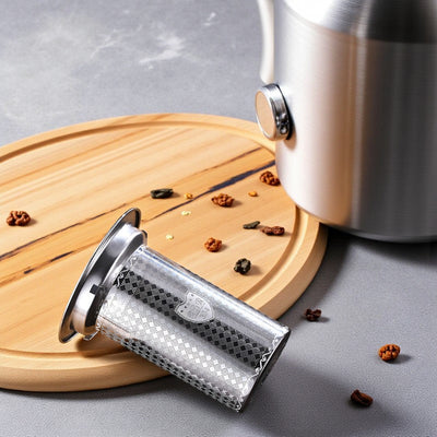 Théière en verre et inox