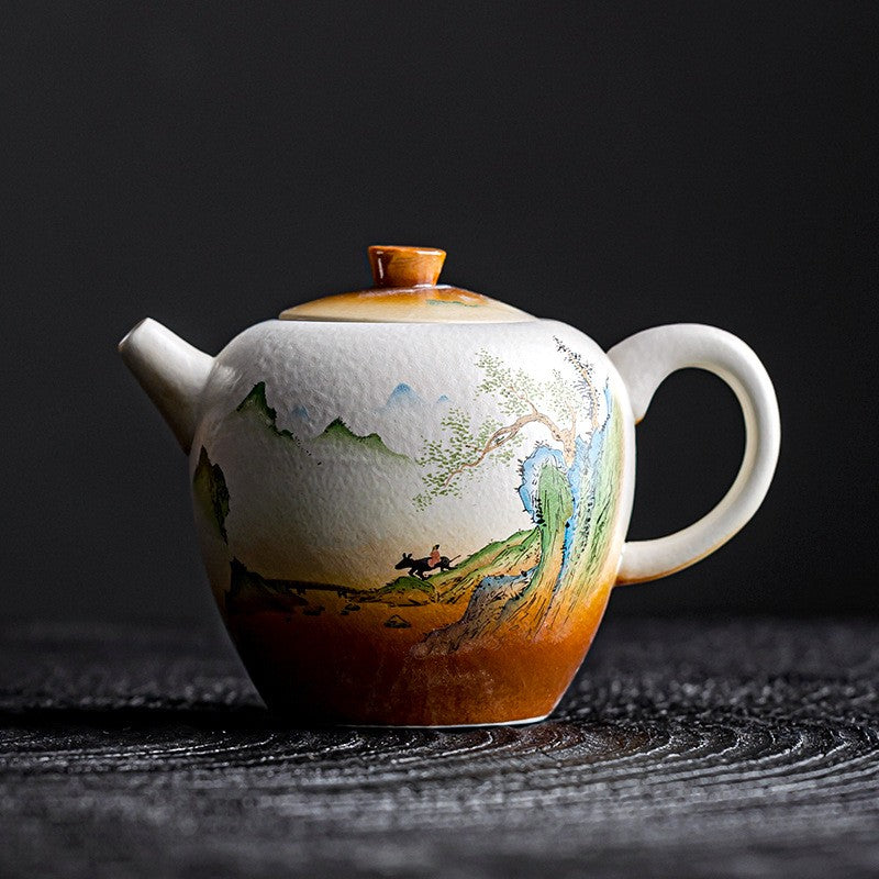 Théières peintes façon vintage